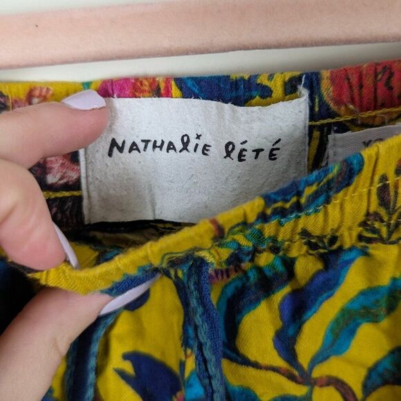 Nathalie Lété | Yellow Floral Butterfly Hedgehog Print Lounge Pants Size Extra - Picture 6 of 9